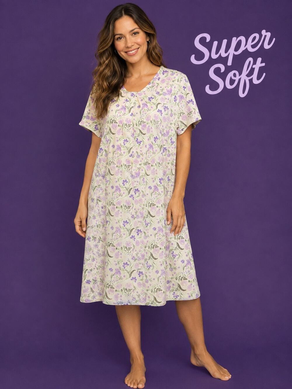 Petite XL National sleepwear style 23756 Whimsey Purple nightgown Sleep Shirt